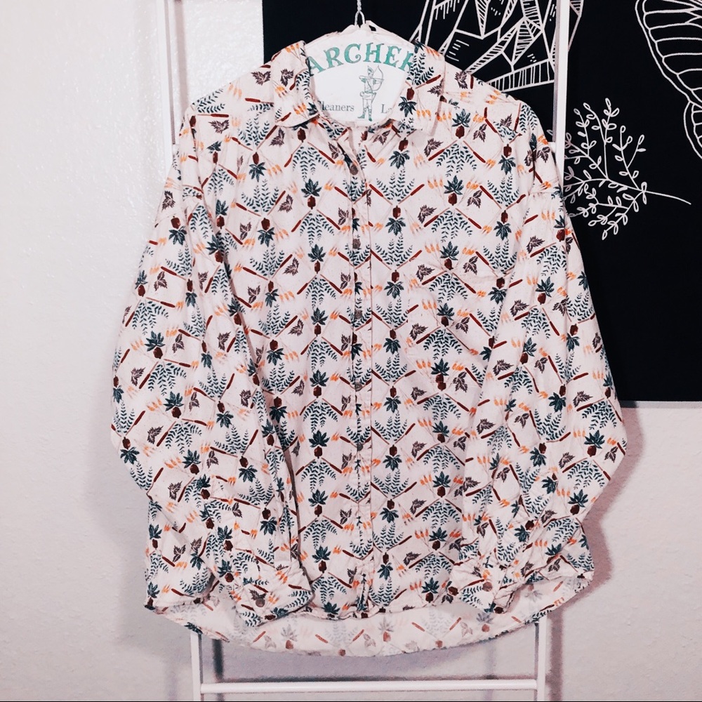 Vintage Columbia acorn flannel button up, L